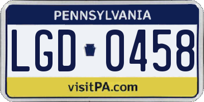 PA license plate LGD0458