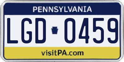 PA license plate LGD0459