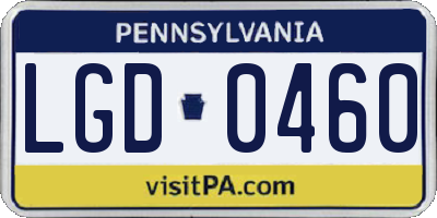 PA license plate LGD0460