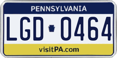 PA license plate LGD0464