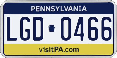PA license plate LGD0466