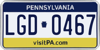 PA license plate LGD0467