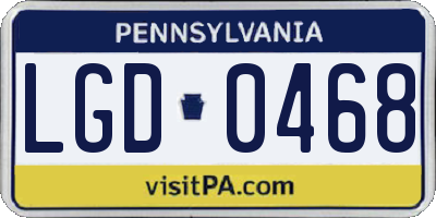 PA license plate LGD0468