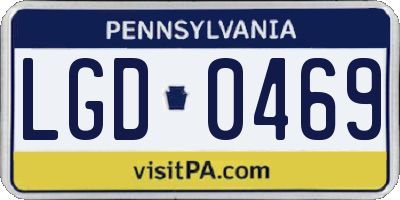 PA license plate LGD0469