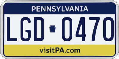 PA license plate LGD0470
