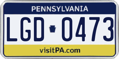 PA license plate LGD0473
