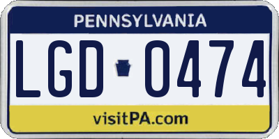 PA license plate LGD0474