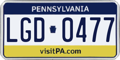 PA license plate LGD0477