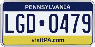 PA license plate LGD0479