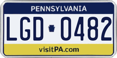 PA license plate LGD0482