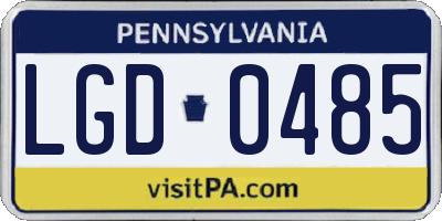 PA license plate LGD0485