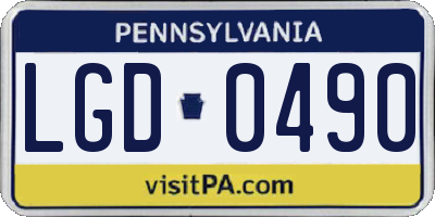 PA license plate LGD0490