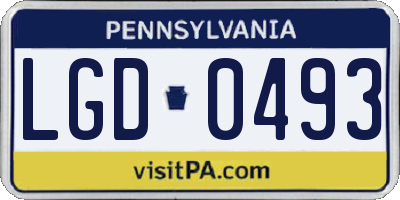 PA license plate LGD0493
