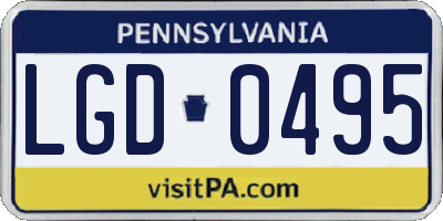 PA license plate LGD0495