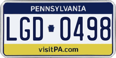 PA license plate LGD0498