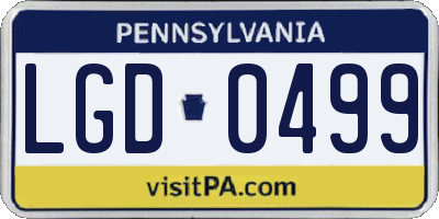 PA license plate LGD0499