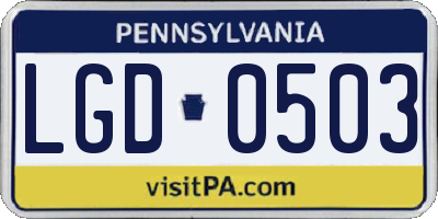 PA license plate LGD0503