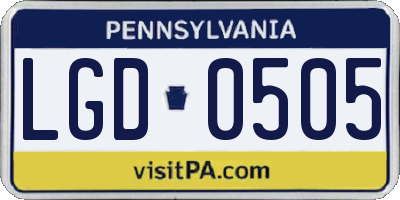 PA license plate LGD0505