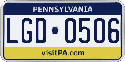 PA license plate LGD0506