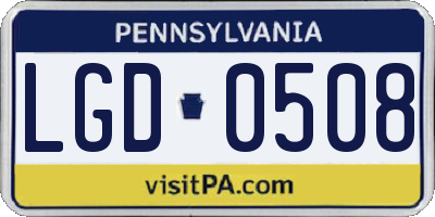 PA license plate LGD0508