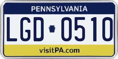PA license plate LGD0510