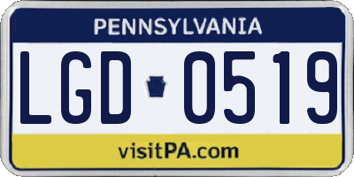 PA license plate LGD0519