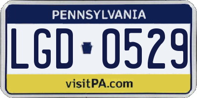 PA license plate LGD0529
