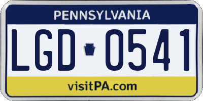 PA license plate LGD0541