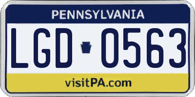 PA license plate LGD0563