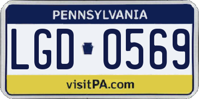 PA license plate LGD0569