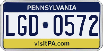 PA license plate LGD0572