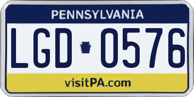 PA license plate LGD0576