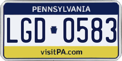 PA license plate LGD0583