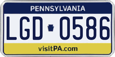 PA license plate LGD0586
