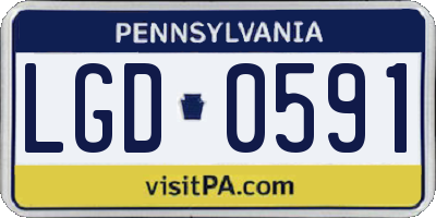 PA license plate LGD0591