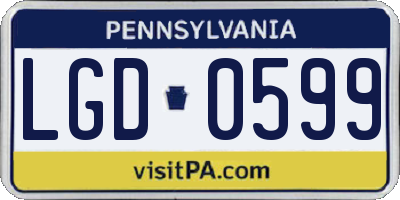 PA license plate LGD0599