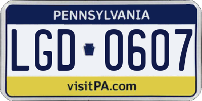 PA license plate LGD0607