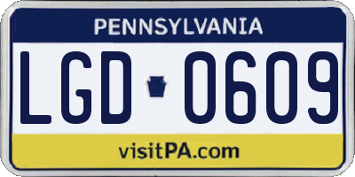 PA license plate LGD0609