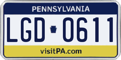 PA license plate LGD0611