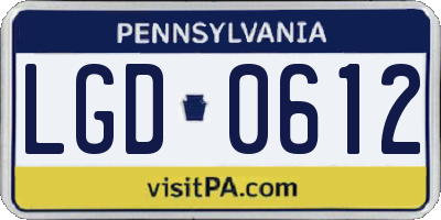 PA license plate LGD0612