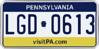 PA license plate LGD0613