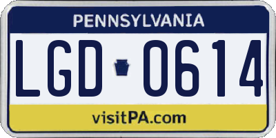 PA license plate LGD0614