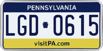 PA license plate LGD0615