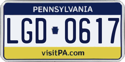 PA license plate LGD0617