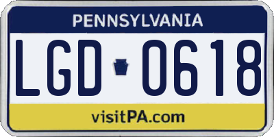 PA license plate LGD0618