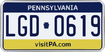 PA license plate LGD0619