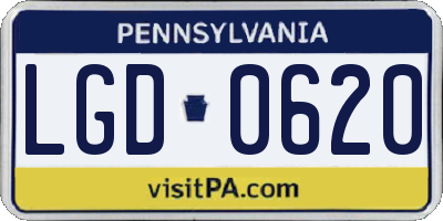 PA license plate LGD0620