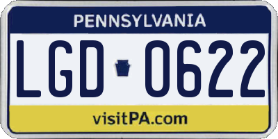 PA license plate LGD0622