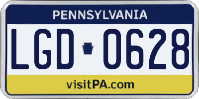 PA license plate LGD0628