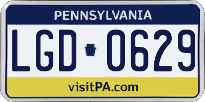 PA license plate LGD0629